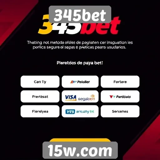 Métodos de pagamento disponíveis na 345bet